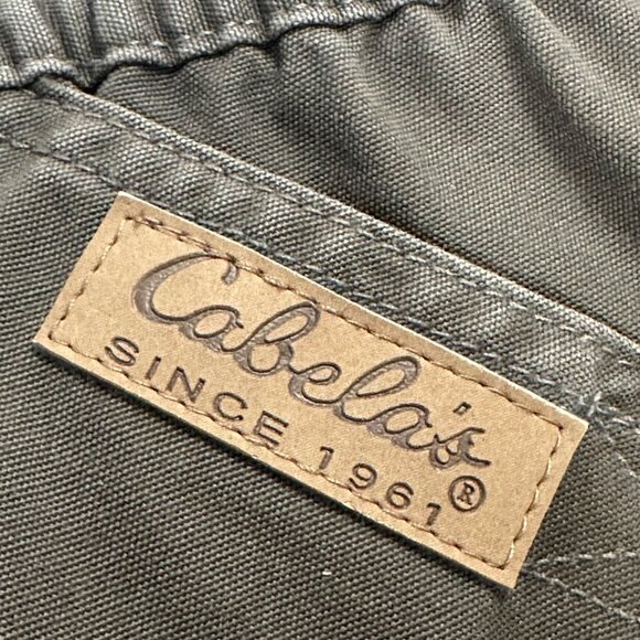 Vintage Cabela's Mens Brown Cargo Shorts Elastic Waist 6 Pockets SZ 40 Outdoor - Picture 7 of 8